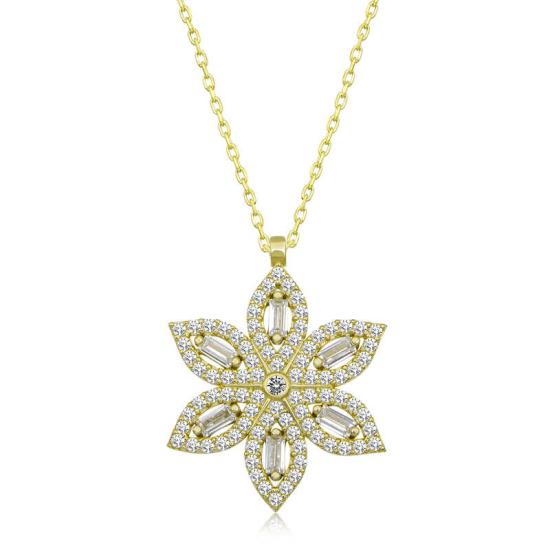Silver Gold Narcissus Flower Women’s Necklace