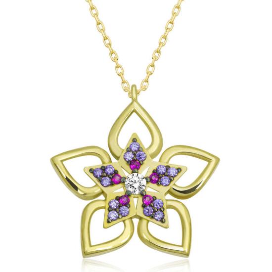 Silver Gold Flower Women’s Necklace