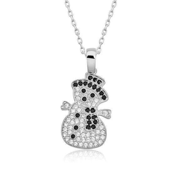 Silver Snowman Women’s Necklace