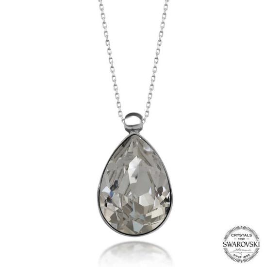 Swarovski Crystal Stone Drop Silver Women’s Necklace