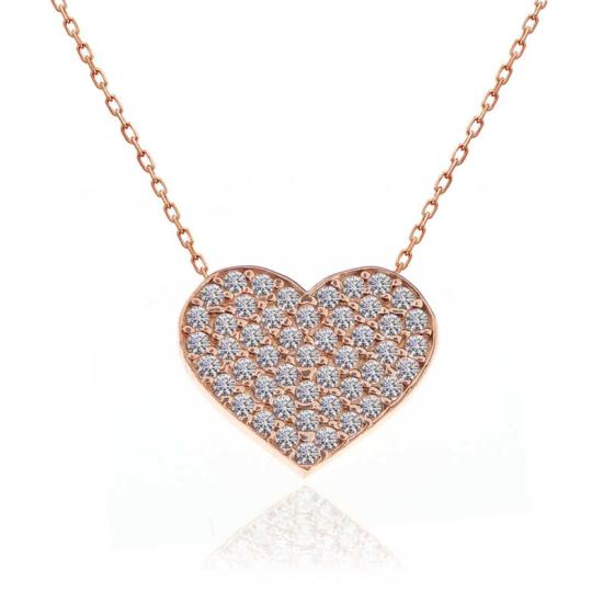 Silver Rose Heart Women’s Necklace