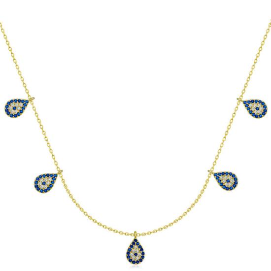 Silver Gold Evil Eye Lucky Women’s Necklace