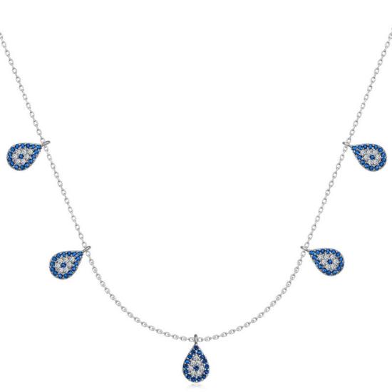 Silver Evil Eye Lucky Women’s Necklace