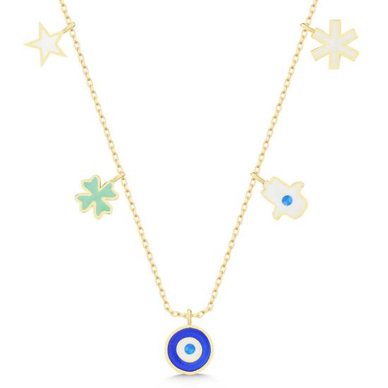 Silver Gold Evil Eye Lucky Women’s Necklace
