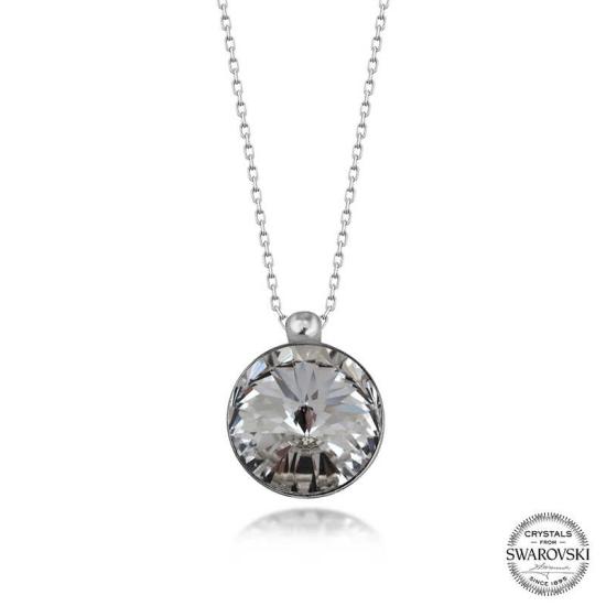 Swarovski Crystal Stone Framed Silver Women’s Necklace
