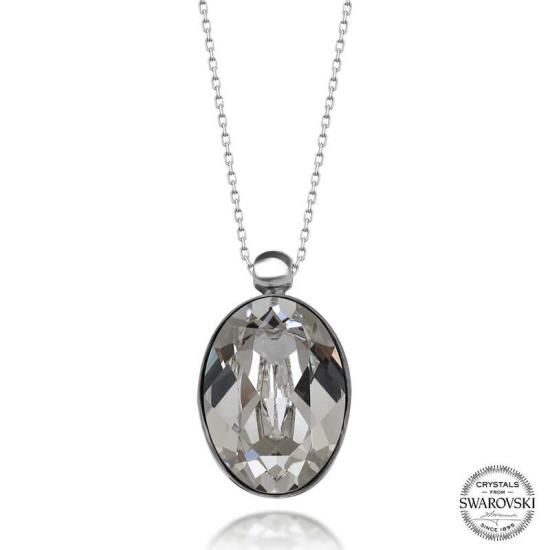 Swarovski Crystal Stone Oval Silver Women’s Necklace