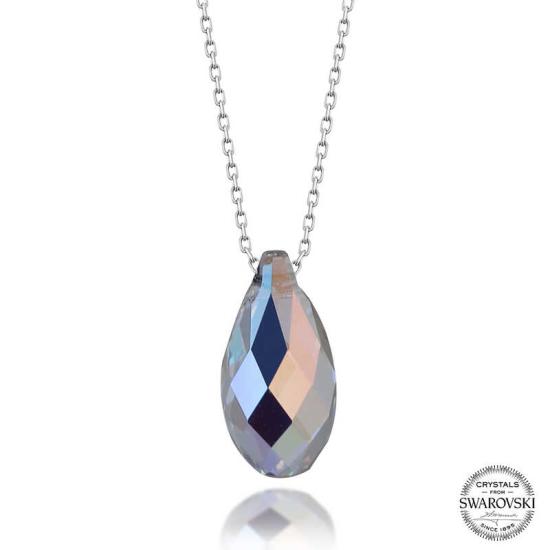 Swarovski Crystal Stone Drop Silver Women’s Necklace
