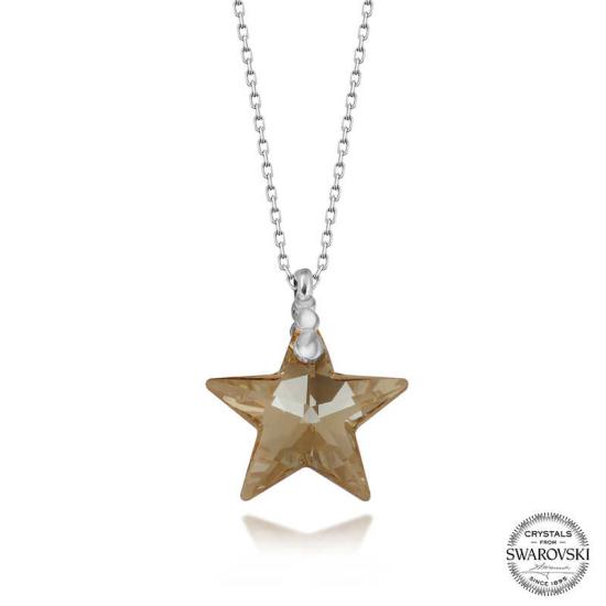 Swarovski Crystal Stone Star Silver Women’s Necklace