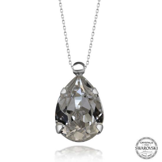 Swarovski Crystal Stone Drop Silver Women’s Necklace