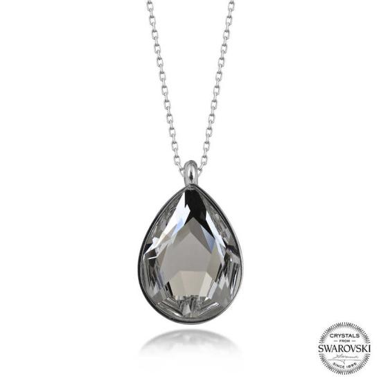 Swarovski Crystal Stone Drop Silver Women’s Necklace