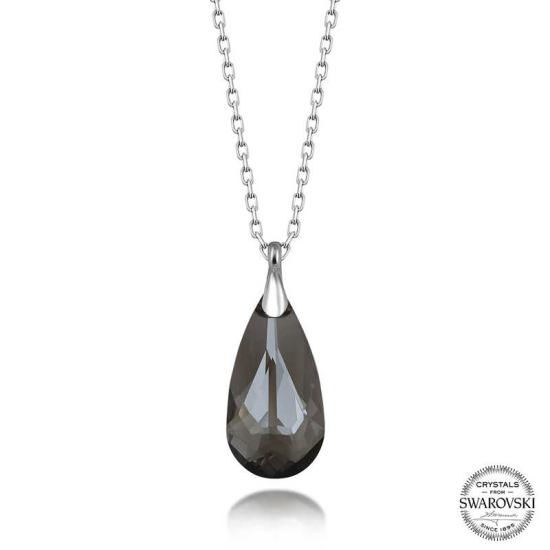 Swarovski Crystal Stone Drop Silver Women’s Necklace