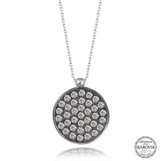 Swarovski Crystal Round Silver Women’s Necklace