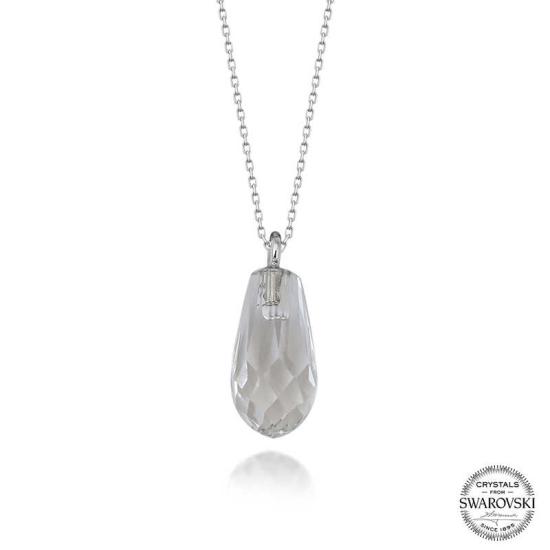 Drop Cut Silver Women’s Necklace with Swarovski Crystal Stones