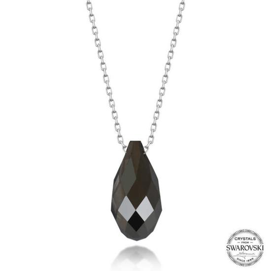 Drop Cut Silver Women’s Necklace with Swarovski Crystal Stones