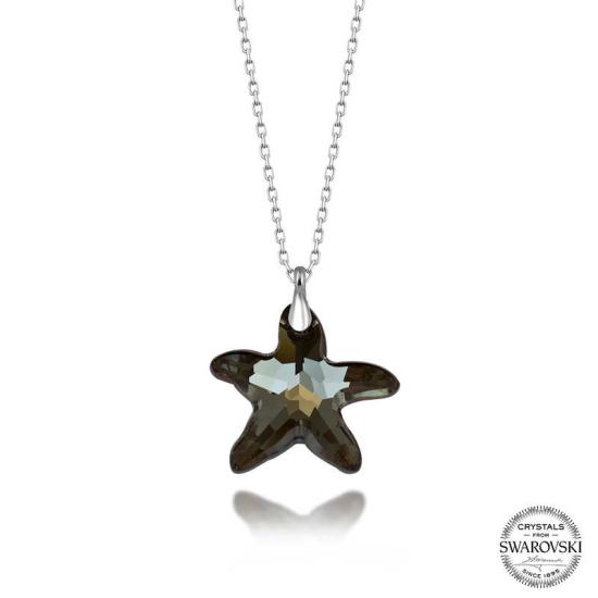 Swarovski Crystal Stone Starfish Silver Women’s Necklace