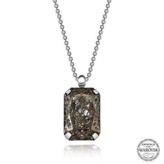 Crystal Stone Ball Chain Silver Women’s Necklace