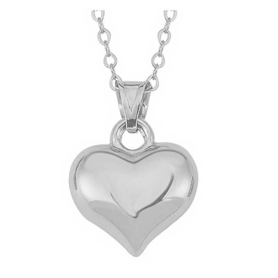 Silver Small 3D Heart Women’s Necklace