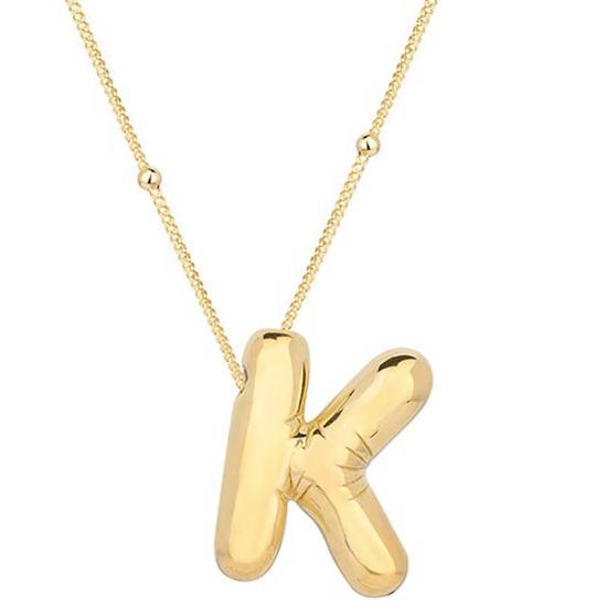 Silver Gold Balloon Letter K Women’s Necklace