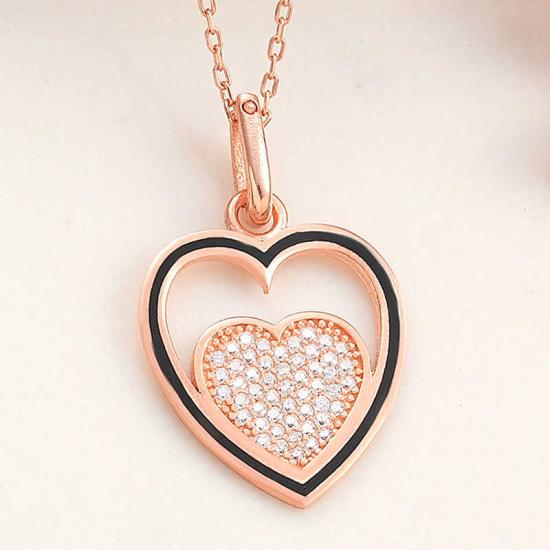 Silver Rose Heart Women’s Necklace