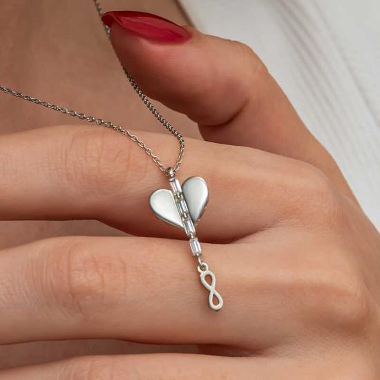 Silver Heart Infinity Women’s Necklace
