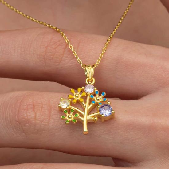 Silver Gold Color Tree of Life Women’s Necklace