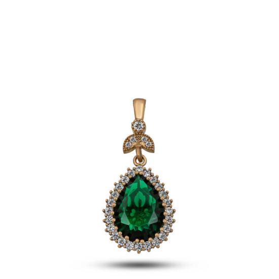 Silver Emerald Stone Hurrem Women’s Necklace