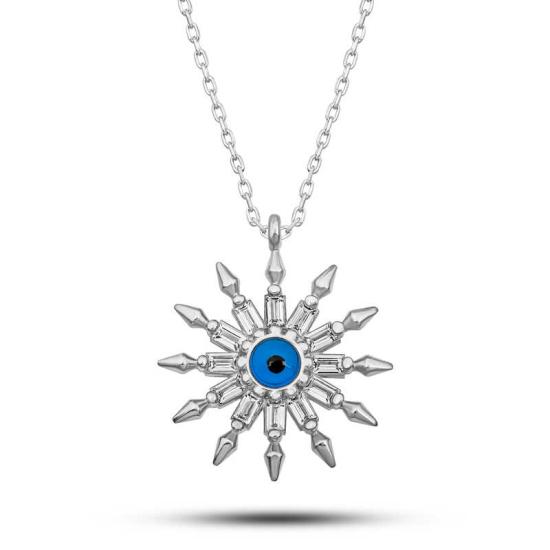 Silver Protective Eye Sun Women’s Necklace