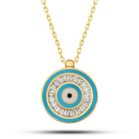 Silver Gold Evil Eye Bead Women’s Necklace