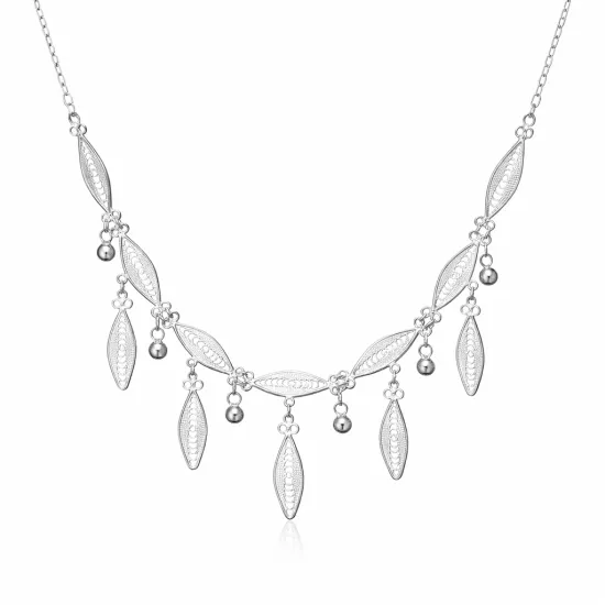 Gümüş Sonsuz Yaprak Telkari Kadın Kolye