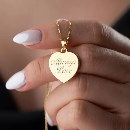 Gümüş Always Love Yazılı Kapaklı Kadın Kolye
