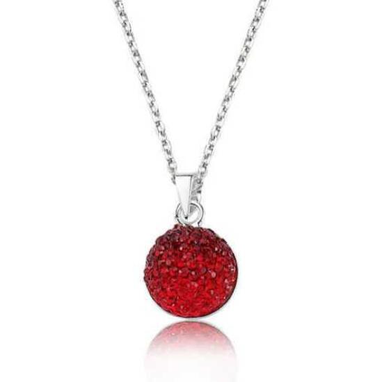 Silver Red Crystal Stone Women’s Necklace