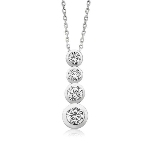 Silver 4 Stone Women’s Necklace
