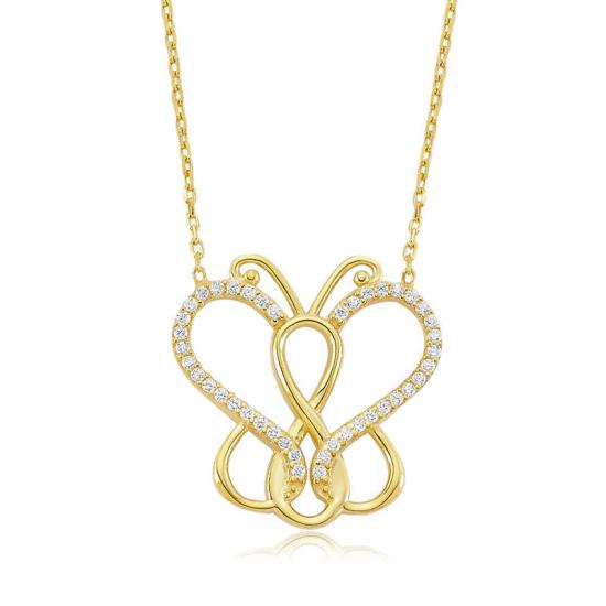 Silver Infinity Butterfly Women’s Necklace