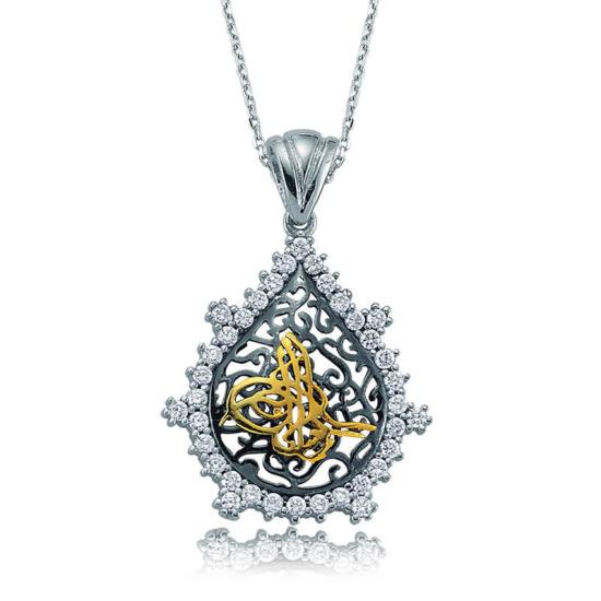 Silver Stone Tughra Women’s Necklace