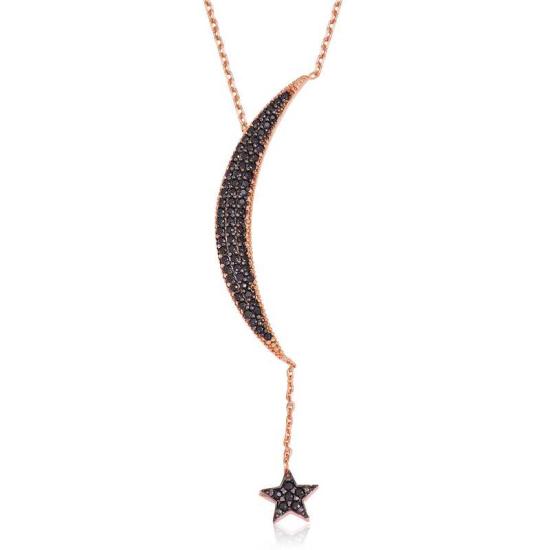 Silver Chain Moon Star Women’s Necklace
