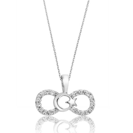 Silver Infinity Moon Star Women’s Necklace