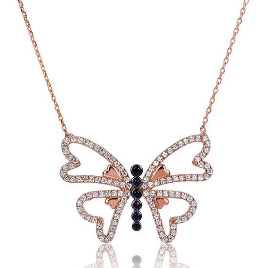 Silver Heart Butterfly Women’s Necklace