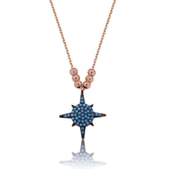 Silver Blue Star Women’s Necklace