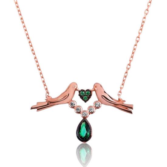 Gümüş Sevgi Kuşu Bayan Kolye