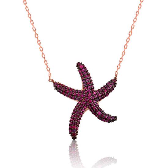Silver Pink Starfish Women’s Necklace