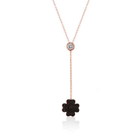 Silver Black Clover Women’s Necklace