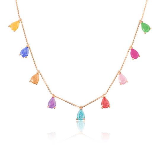 Silver Rose Colored Women’s Luck Necklace
