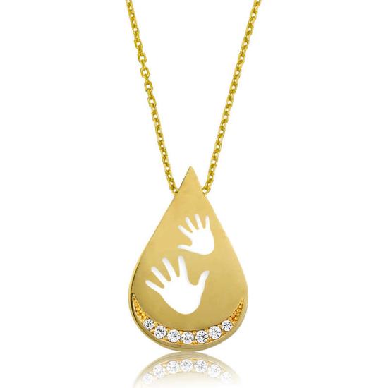 Silver Gold Baby Hands Women’s Necklace
