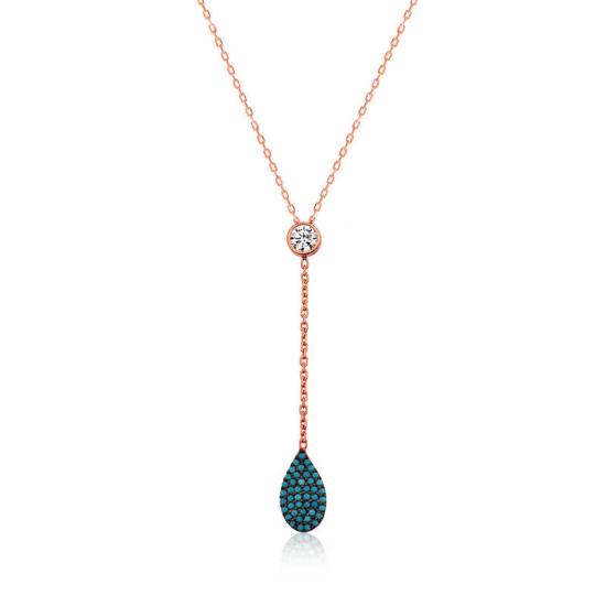 Silver Rose Love Drop Women’s Necklace