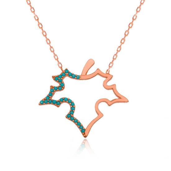 Silver Blue Leaf Women’s Necklace