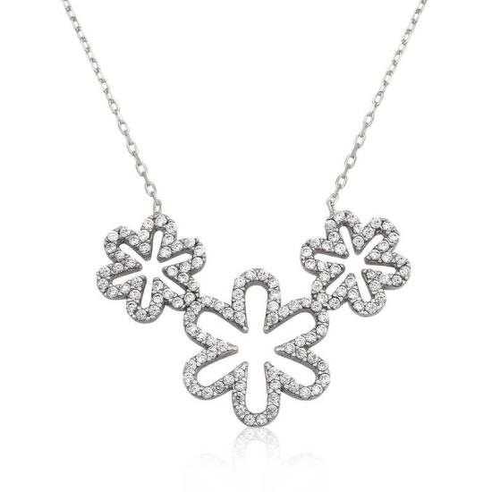 Silver Triple Daisy Women’s Necklace