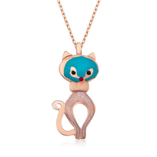Silver Lady Cat Necklace