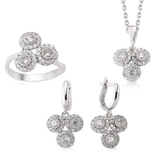 Silver Zircon Stone Women’s Set
