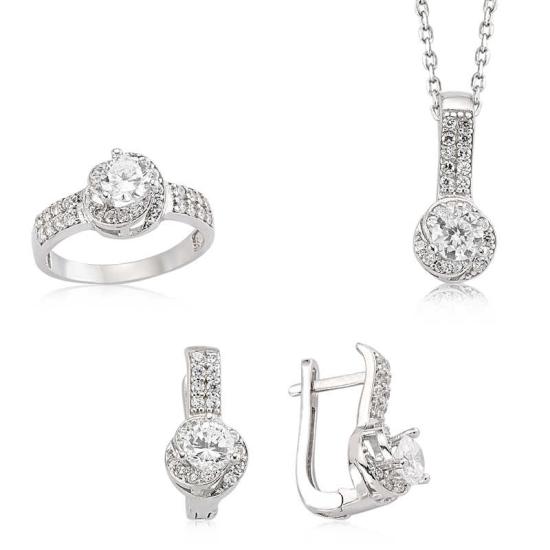 Silver Solitaire Women’s Set