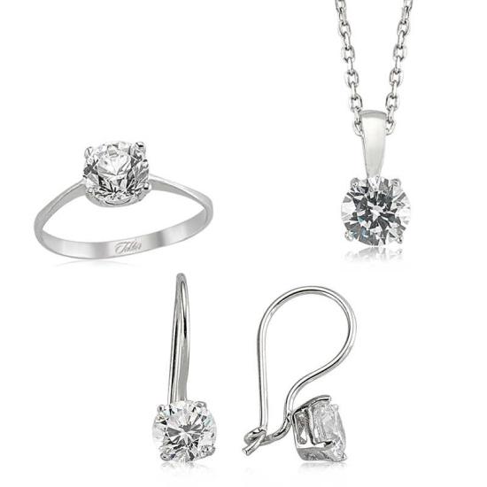 Silver Solitaire Women’s Set
